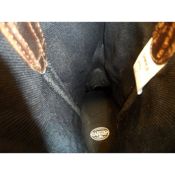 Laredo Men's 10" Cowboy Square Toe Leather Western Boots Brown/Black Size 9D - Picture 7 of 8